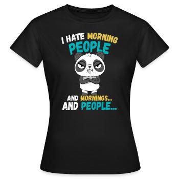 Panda Funny Animals Sayings - Women's T-Shirt - black - Front - AI Model Female 172 dark (172cm)