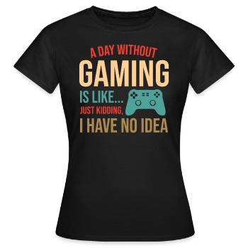 Gamer Zocken Zocker - Frauen T-Shirt - Schwarz - Vorne - AI Model Female 172 dark (172cm)
