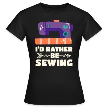 Nähen Schneidern - Frauen T-Shirt - Schwarz - Vorne - AI Model Female 172 dark (172cm)