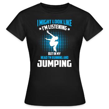 Parkour Freerunning - T-shirt Femme - noir - Devant - AI Model Female 172 dark (172cm)