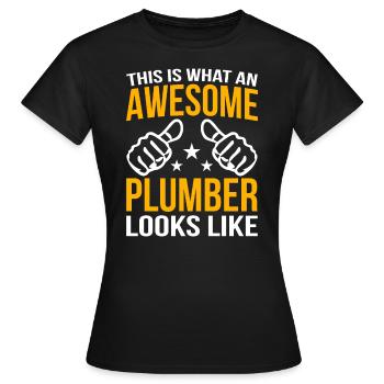 Plombier Plombier - T-shirt Femme - noir - Devant - AI Model Female 172 dark (172cm)