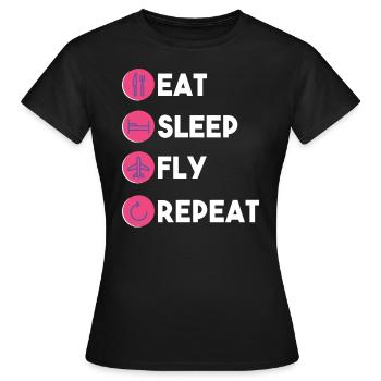 Pilote - T-shirt Femme - noir - Devant - AI Model Female 172 dark (172cm)