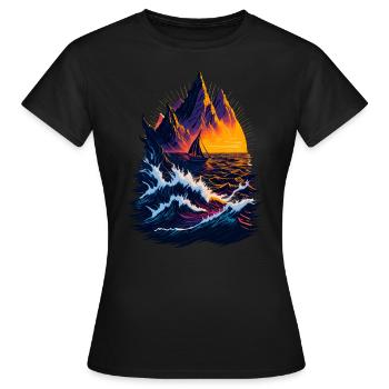 Fantastische Landschaftsillustration - Frauen T-Shirt - Schwarz - Vorne - AI Model Female 172 dark (172cm)