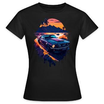 Klassischer Sportwagen - Frauen T-Shirt - Schwarz - Vorne - AI Model Female 172 dark (172cm)