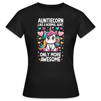 Tante, Tante, Licorne - T-shirt Femme - noir - Devant - AI Model Female 172 dark (172cm)