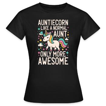 Tante, Tante, Licorne - T-shirt Femme - noir - Devant - AI Model Female 172 dark (172cm)