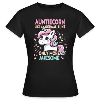 Tante, Tante, Licorne - T-shirt Femme - noir - Devant - AI Model Female 172 dark (172cm)