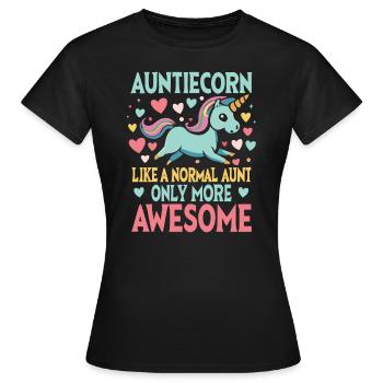 Tante, Tante, Licorne - T-shirt Femme - noir - Devant - AI Model Female 172 dark (172cm)