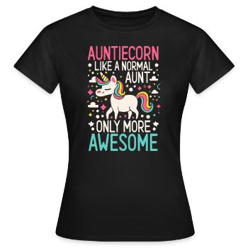 Tante, Tante, Licorne - T-shirt Femme - noir - Devant - AI Model Female 172 dark (172cm)