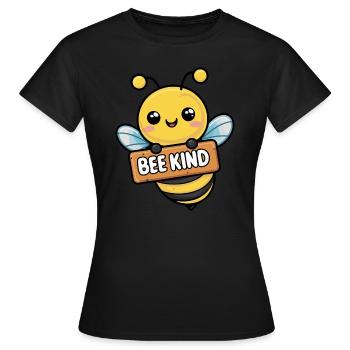 Bee Kind Biene Bienchen - Frauen T-Shirt - Schwarz - Vorne - AI Model Female 172 dark (172cm)