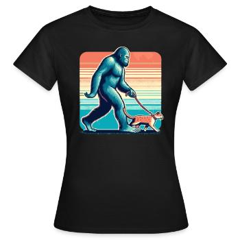 Bigfoot Katze Lustige Bilder - Frauen T-Shirt - Schwarz - Vorne - AI Model Female 172 dark (172cm)