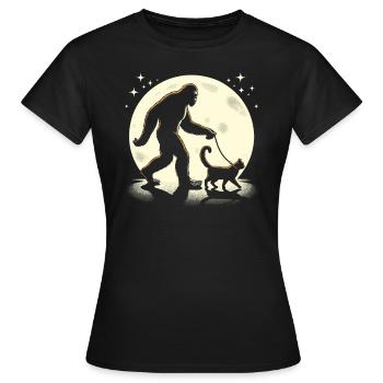 Bigfoot Katze Lustige Bilder - Frauen T-Shirt - Schwarz - Vorne - AI Model Female 172 dark (172cm)