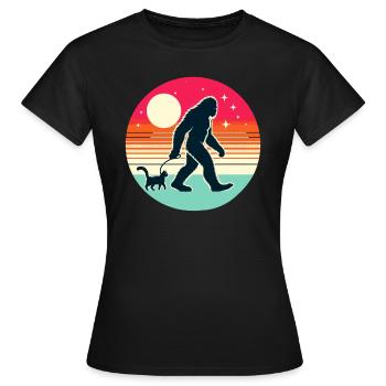 Bigfoot Katze Lustige Bilder - Frauen T-Shirt - Schwarz - Vorne - AI Model Female 172 dark (172cm)