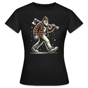 Holzfäller Forstwirt Bigfoot - Frauen T-Shirt - Schwarz - Vorne - AI Model Female 172 dark (172cm)