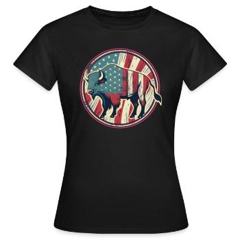 Bison - T-shirt Femme - noir - Devant - AI Model Female 172 dark (172cm)