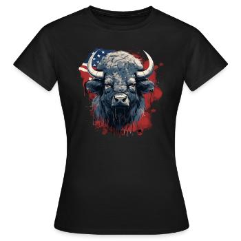 Bison - T-shirt Femme - noir - Devant - AI Model Female 172 dark (172cm)