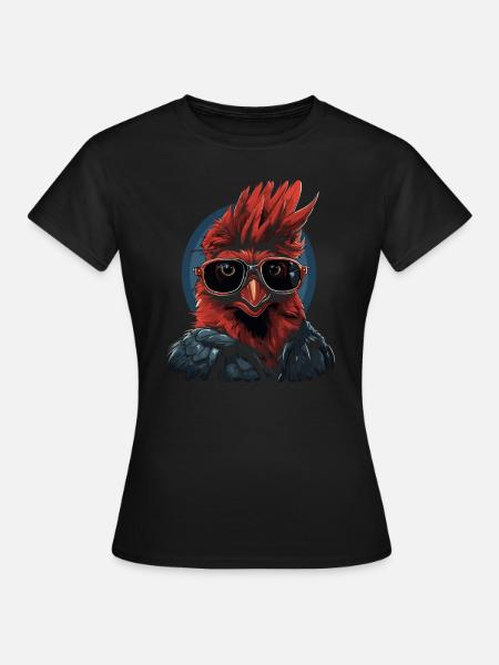Rotkardinal Kardinal Vogel - Frauen T-Shirt - Schwarz