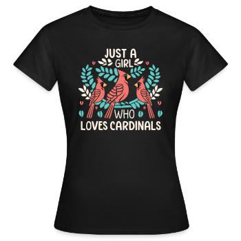 Juste une fille qui aime le cardinal Vogel cardinal rouge - T-shirt Femme - noir - Devant - AI Model Female 172 dark (172cm)