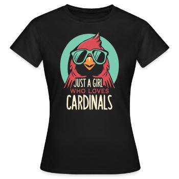 Juste une fille qui aime le cardinal Vogel cardinal rouge - T-shirt Femme - noir - Devant - AI Model Female 172 dark (172cm)