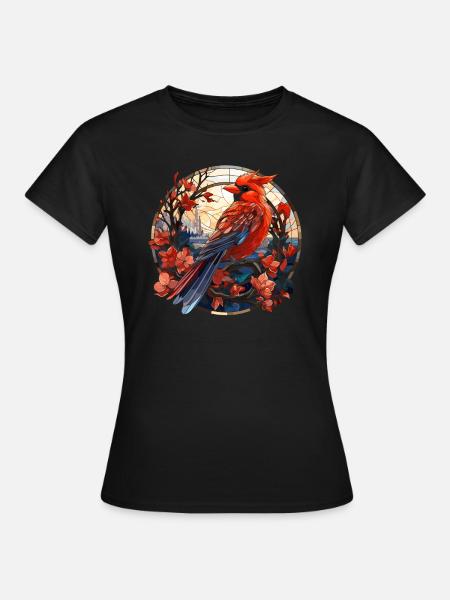 Rotkardinal Kardinal Vogel - Frauen T-Shirt - Schwarz