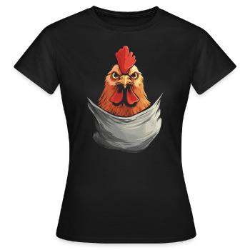 Chicken In Pocket - Frauen T-Shirt - Schwarz - Vorne - AI Model Female 172 dark (172cm)