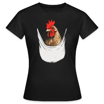 Chicken In Pocket - Frauen T-Shirt - Schwarz - Vorne - AI Model Female 172 dark (172cm)