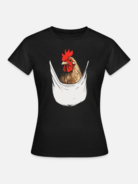 Chicken In Pocket - Frauen T-Shirt - Schwarz