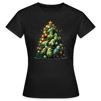Perruche Perruche Noël - T-shirt Femme - noir - Devant - AI Model Female 172 dark (172cm)