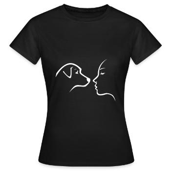 Dog woman human face - Women's T-Shirt - black - Front - AI Model Female 172 dark (172cm)