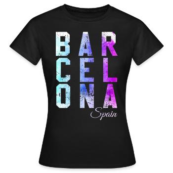 Vintage Abstrait Barcelone - T-shirt Femme - noir - Devant - AI Model Female 172 dark (172cm)