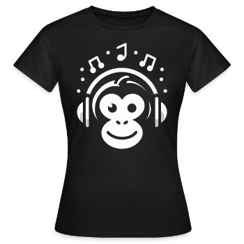 Mélodie de singe joyeux - T-shirt Femme - noir - Devant - AI Model Female 172 dark (172cm)
