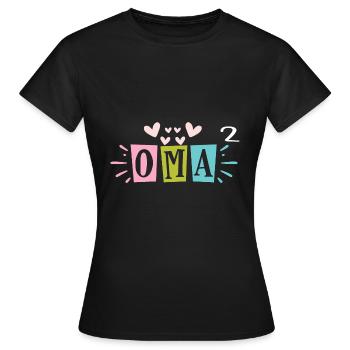 Oma hoch Zwei - Frauen T-Shirt - Schwarz - Vorne - AI Model Female 172 dark (172cm)