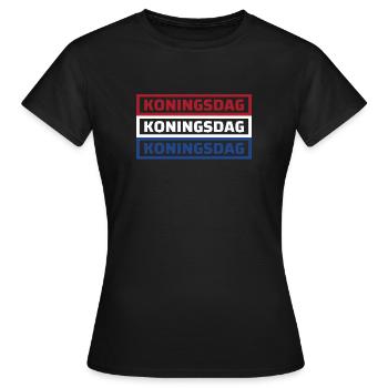 Koningsdag Holland Flag Kingsday Pays-Bas - T-shirt Femme - noir - Devant - AI Model Female 172 dark (172cm)