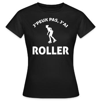 J PEUX PAS J AI ROLLER - T-shirt Femme - noir - Devant - AI Model Female 172 dark (172cm)