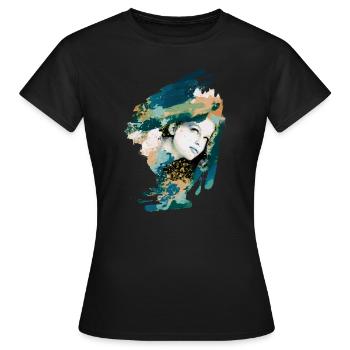 Modèle, femme, graffiti, peinture, vert, bleu - T-shirt Femme - noir - Devant - AI Model Female 172 dark (172cm)