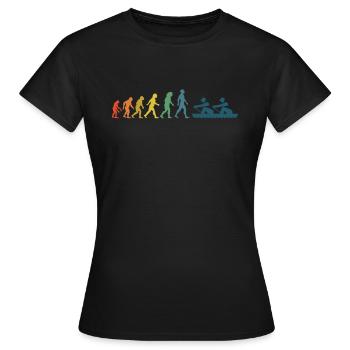 Rudern Evolution Ruderer Ruderboot Vintage - Frauen T-Shirt - Schwarz - Vorne - AI Model Female 172 dark (172cm)