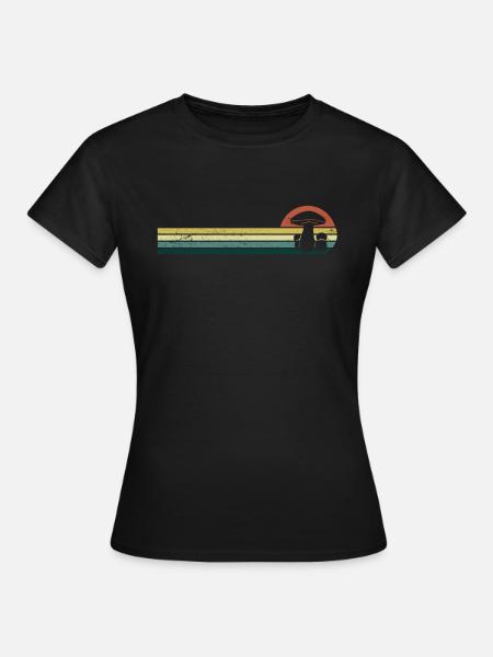 Pilzsammler Vintage Pilze Steinpilze Herbst - Frauen T-Shirt - Schwarz