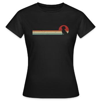 Dackel Retro Teckel Hunde - Frauen T-Shirt - Schwarz - Vorne - AI Model Female 172 dark (172cm)