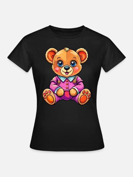 Süßer Teddy - Frauen T-Shirt - Schwarz
