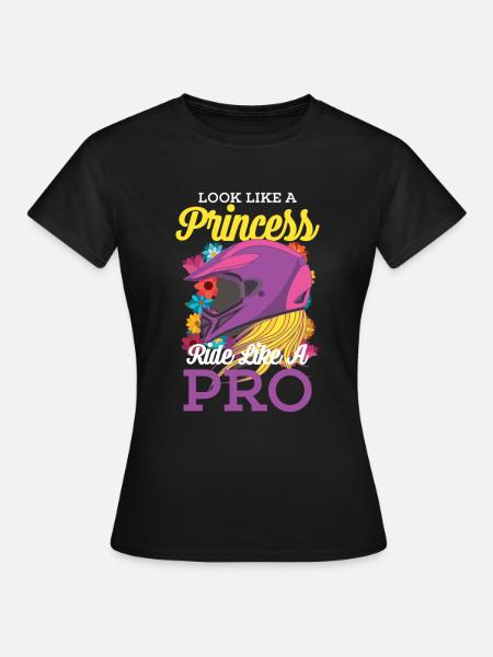 Motocross Prinzessin Dirt Bike Motorrad Geschenk - Dame-T-shirt - sort