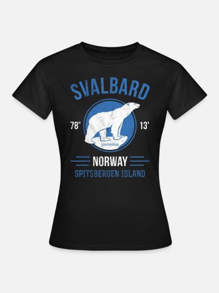 Svalbard Isbjørn - Spitsbergen Norge - T-skjorte for kvinner - svart