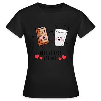 tablette de chocolat au lait et chocolat design enfants bébé - T-shirt Femme - noir - Devant - AI Model Female 172 dark (172cm)