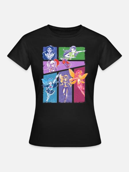 DC Super Hero Girls Superheldinnen Collage - Dame-T-shirt - sort