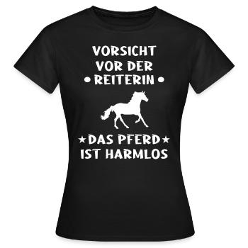 Lustiges Pferde Design für Reiterin - Frauen T-Shirt - Schwarz - Vorne - AI Model Female 172 dark (172cm)
