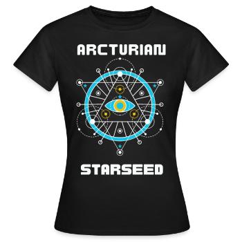 Idée cadeau Arcturian Starseed Ufo - T-shirt Femme - noir - Devant - AI Model Female 172 dark (172cm)