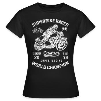 Motorcyclist motorcycle motorcycle racing biker - Women's T-Shirt - black - Front - AI Model Female 172 dark (172cm)