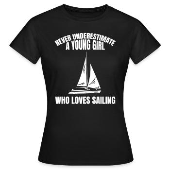 Voile voile bateau bateau voile - T-shirt Femme - noir - Devant - AI Model Female 172 dark (172cm)