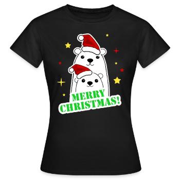 Frohe Weihnachtsfeier - Frauen T-Shirt - Schwarz - Vorne - AI Model Female 172 dark (172cm)