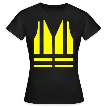 Yellow safety vest - Women's T-Shirt - black - Front - AI Model Female 172 dark (172cm)