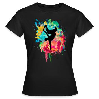 Breakdance Bboy Bgirl HipHop - Frauen T-Shirt - Schwarz - Vorne - AI Model Female 172 dark (172cm)